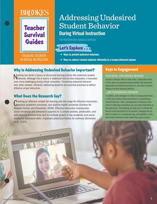 Addressing Undesired Student Behavior During Virtual Instruction