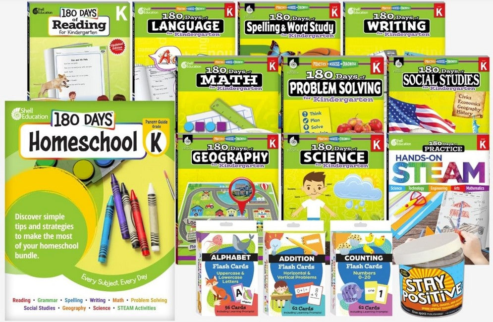 180 Days (TM): Homeschool Kindergarten Set