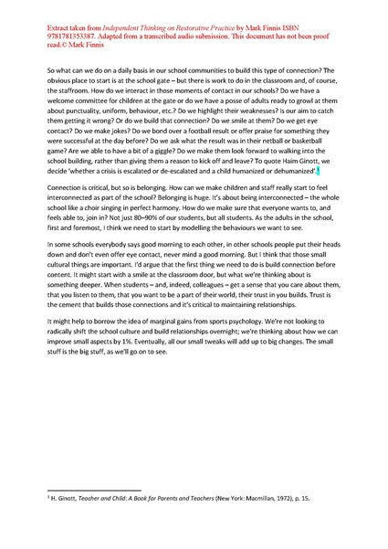 Independent Thinking on Restorative Practice